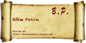 Bőhm Petra névjegykártya